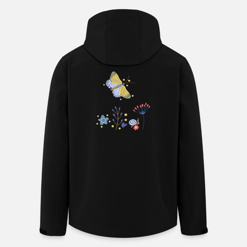 Mosaïque de Fleurs de Papillon - Veste softshell homme en polyester recyclé Stanley/Stella - noir