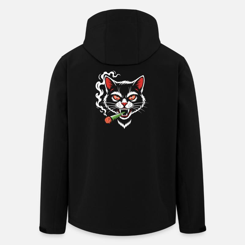 Chat en colère avec articulation - Veste softshell homme en polyester recyclé Stanley/Stella - noir