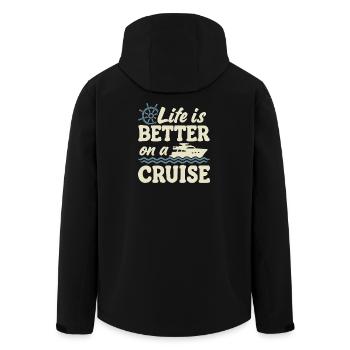 Cruise Ship Summer Vacation Trip - Men’s Recycled Softshell Jacket by Stanley/Stella - black - Back - AI Model Male 185 light (185cm)