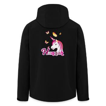 Hannah , maiden name, favorite name - Men’s Recycled Softshell Jacket by Stanley/Stella - black - Back - AI Model Male 185 light (185cm)