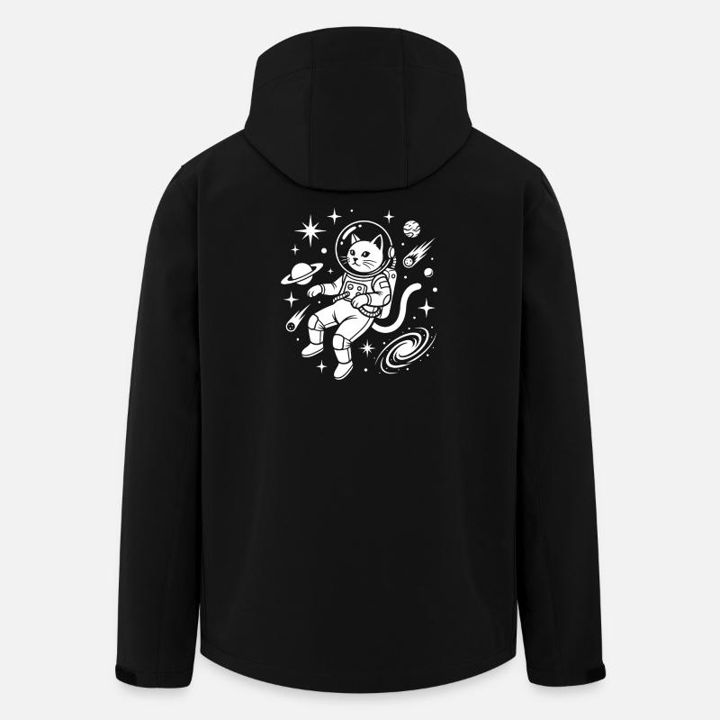 Space cat in astronaut costume - Men’s Recycled Softshell Jacket by Stanley/Stella - black