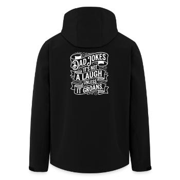 Groaning Dad Jokes Design - Recycelte Männer Softshell-Jacke von Stanley/Stella - Schwarz - Hinten - AI Model Male 185 light (185cm)