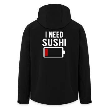 J’ai besoin d’une décharge de batterie spirituelle pour sushi - Veste softshell homme en polyester recyclé Stanley/Stella - noir - Dos - AI Model Male 185 light (185cm)