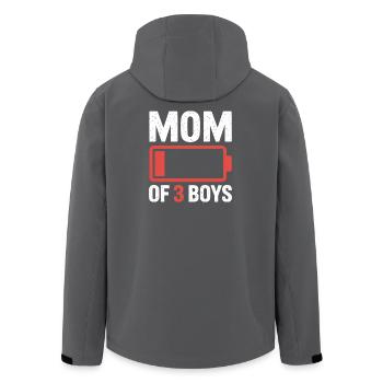Logo de la batterie Maman of 3 Boys - Veste softshell homme en polyester recyclé Stanley/Stella - charbon - Dos - AI Model Male 185 light (185cm)