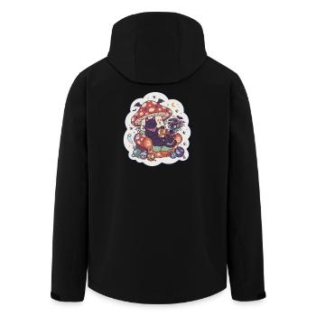 Cat Halloween Mushroom Horror Cute - Men’s Recycled Softshell Jacket by Stanley/Stella - black - Back - AI Model Male 185 light (185cm)