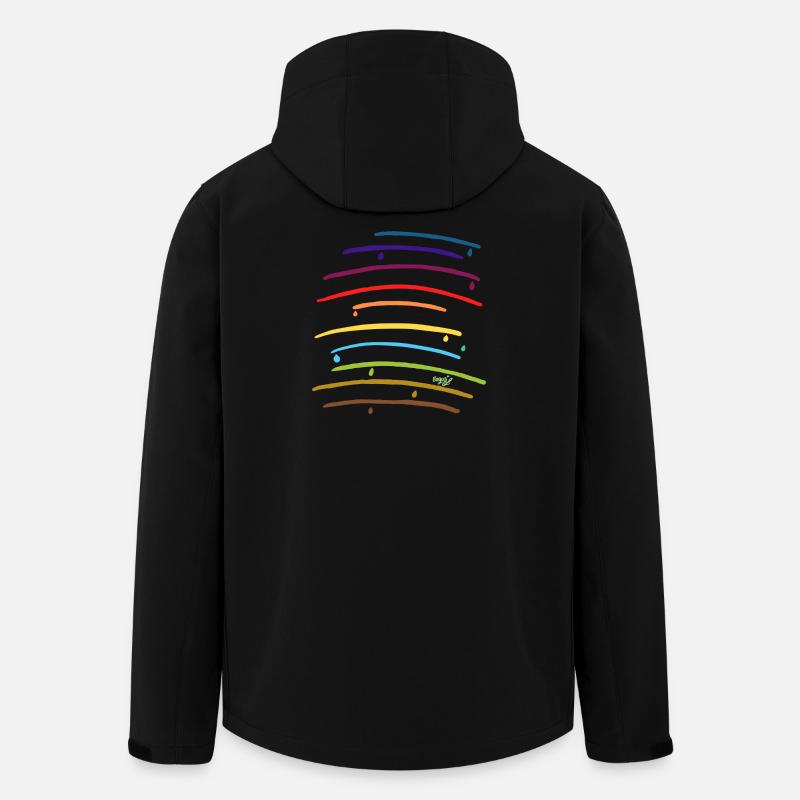 Arcs arc-en-ciel avec des gouttes - Veste softshell homme en polyester recyclé Stanley/Stella - noir