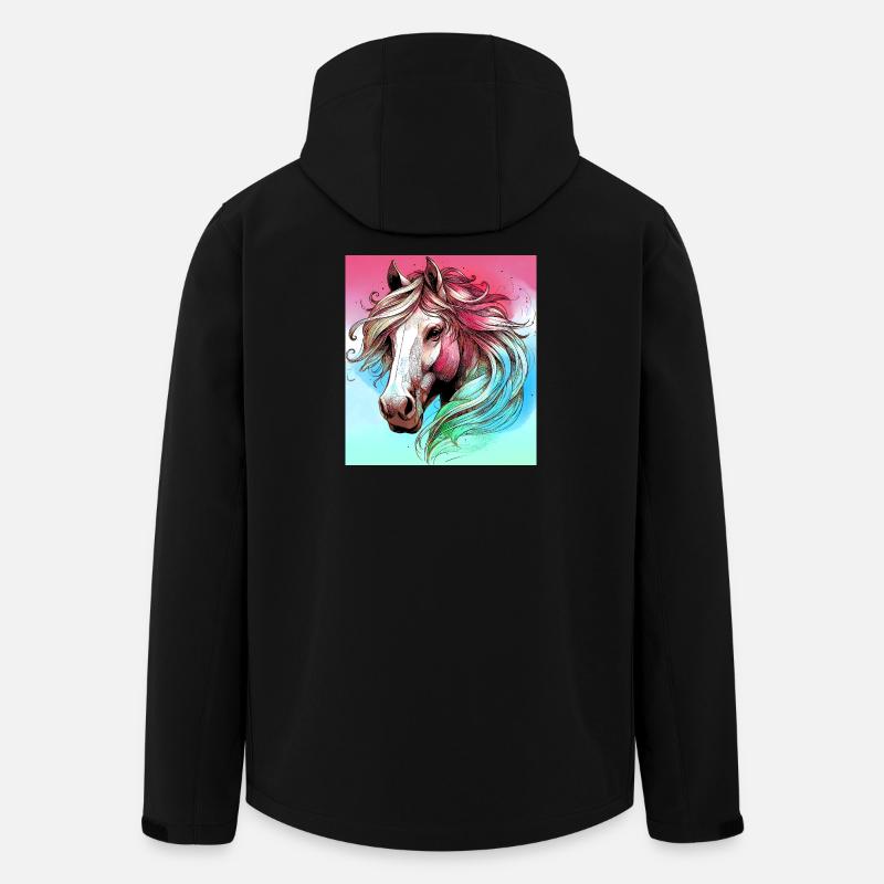 Pferd - Recycelte Männer Softshell-Jacke von Stanley/Stella - Schwarz