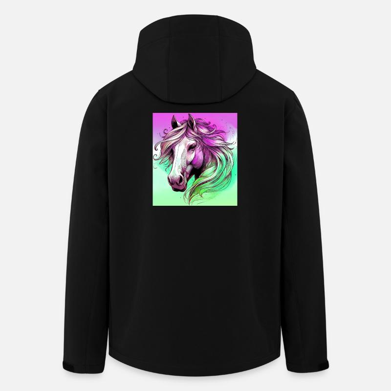 Pferd - Recycelte Männer Softshell-Jacke von Stanley/Stella - Schwarz