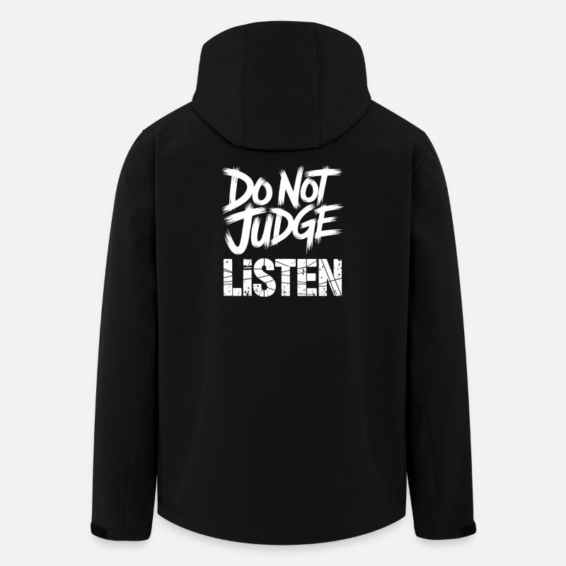 Ne Juge Pas Écoute - Veste softshell homme en polyester recyclé Stanley/Stella - noir