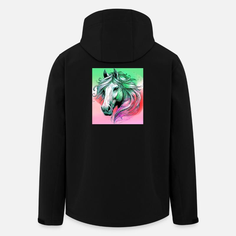 Pferd - Recycelte Männer Softshell-Jacke von Stanley/Stella - Schwarz