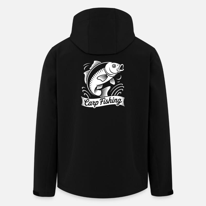 Pêche à la carpe - Veste softshell homme en polyester recyclé Stanley/Stella - noir