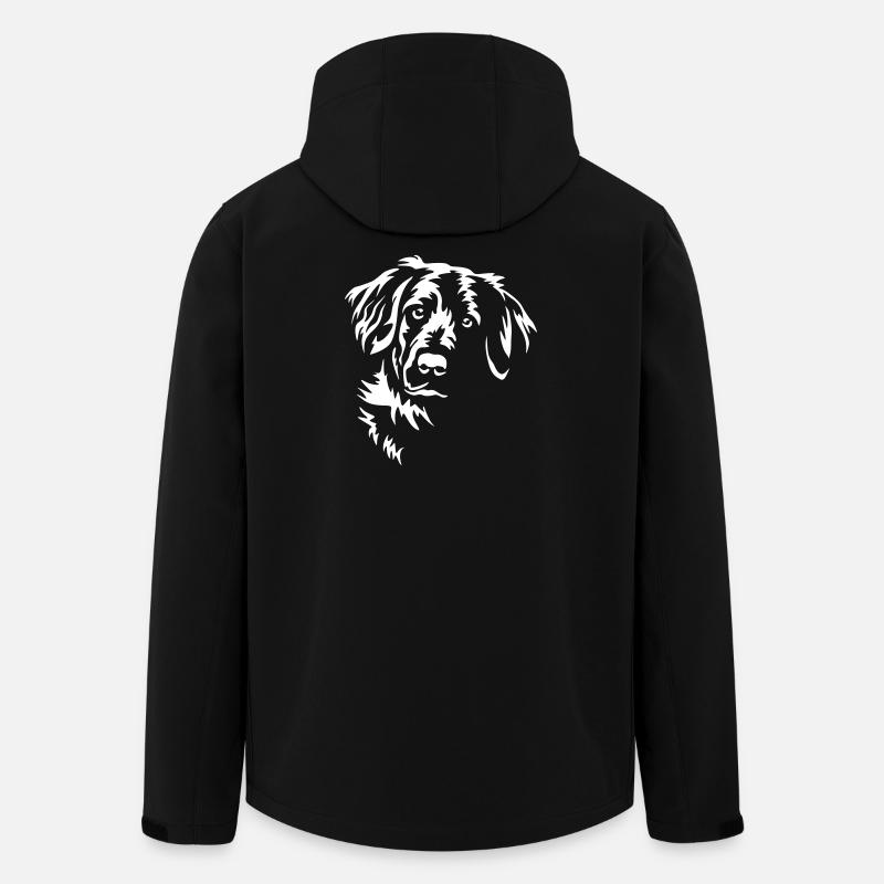 Flat-coated Retriever Kopf "Black Edition" - Recycelte Männer Softshell-Jacke von Stanley/Stella - Schwarz