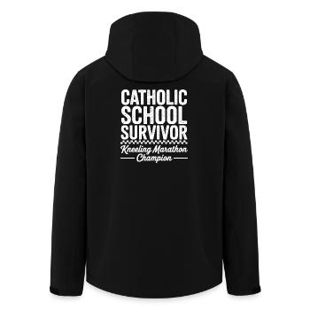 Survivant d’une école catholique : marathon à genoux drôle - Veste softshell homme en polyester recyclé Stanley/Stella - noir - Dos - AI Model Male 185 light (185cm)