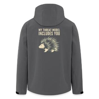 Mon modèle de menace t’inclut – Porc-épic - Veste softshell homme en polyester recyclé Stanley/Stella - charbon - Dos - AI Model Male 185 light (185cm)