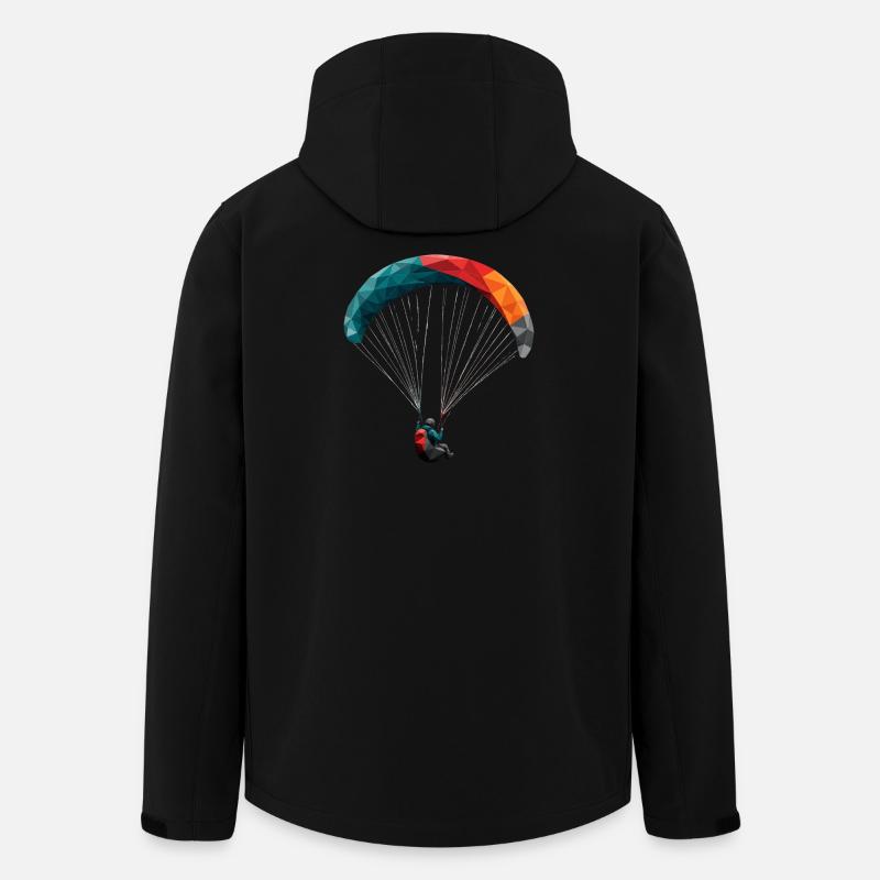Panodesign géométrique du parapente - Veste softshell homme en polyester recyclé Stanley/Stella - noir