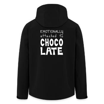 Emotionally Attached To Chocolate, White - Men’s Recycled Softshell Jacket by Stanley/Stella - black - Back - AI Model Male 185 light (185cm)