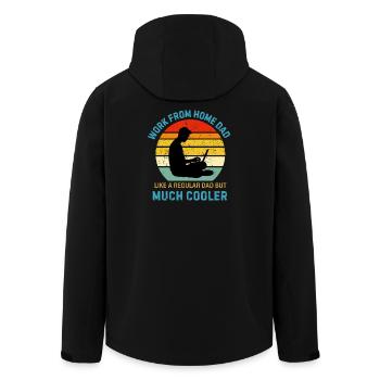 Funny Remote Worker Computer Work From Home Gift - Men’s Recycled Softshell Jacket by Stanley/Stella - black - Back - AI Model Male 185 light (185cm)