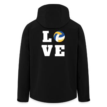 Volleyball Love Gift for Player Mom Coach - Men’s Recycled Softshell Jacket by Stanley/Stella - black - Back - AI Model Male 185 light (185cm)