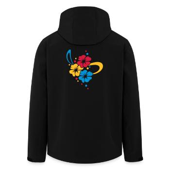 Flower Bouquet with ribbon - Men’s Recycled Softshell Jacket by Stanley/Stella - black - Back - AI Model Male 185 light (185cm)