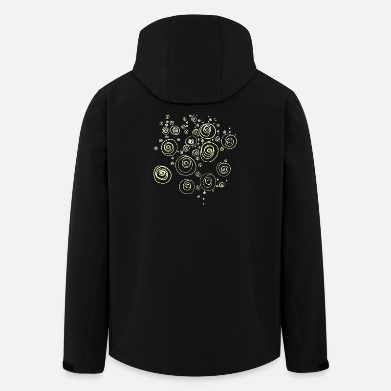 Coquillages / Spirales Abstrait - Veste softshell homme en polyester recyclé Stanley/Stella - noir