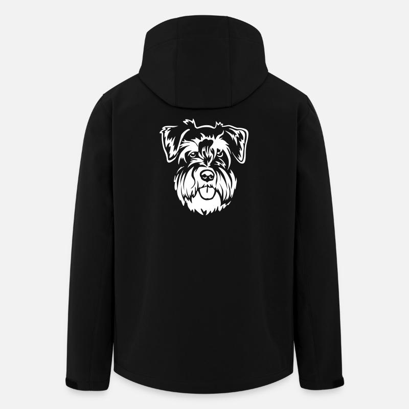 Tête Schnauzer miniature « Black Edition » - Veste softshell homme en polyester recyclé Stanley/Stella - noir