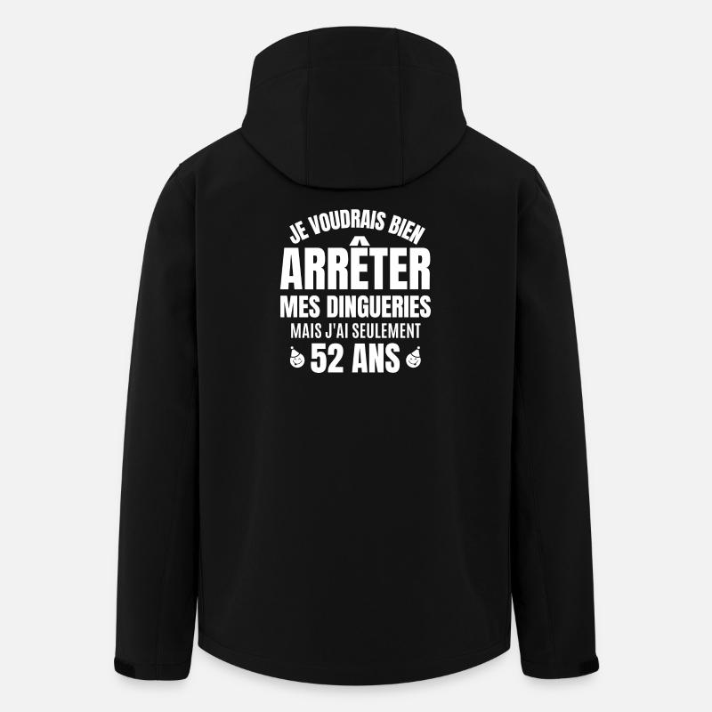 anniversaire, anniversaire 52 ans - Veste softshell homme en polyester recyclé Stanley/Stella - noir
