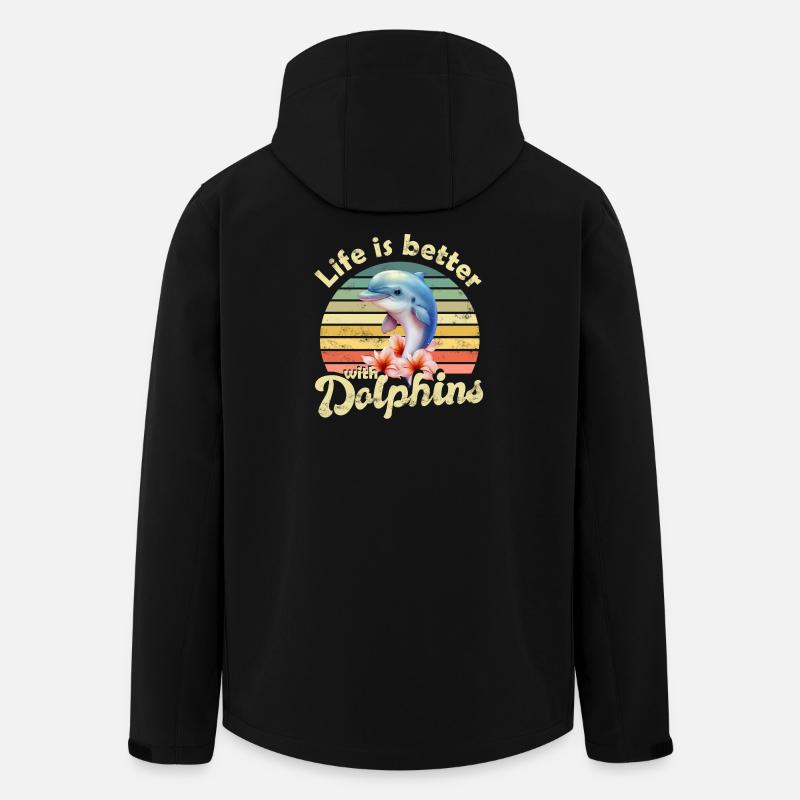 Delfin Delfine - Recycelte Männer Softshell-Jacke von Stanley/Stella - Schwarz