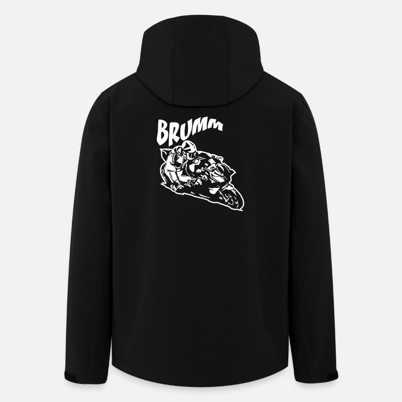 Brumm Biker Blanc - Veste softshell homme en polyester recyclé Stanley/Stella - noir