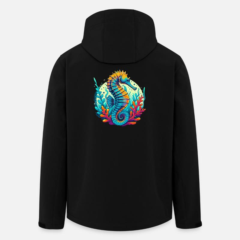 Seepferdchen - Recycelte Männer Softshell-Jacke von Stanley/Stella - Schwarz