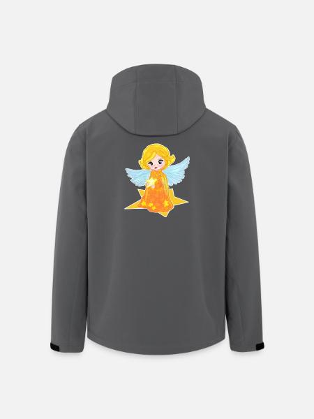 Kawaii Engelchen mit Stern - Recycelte Männer Softshell-Jacke von Stanley/Stella - Schwarz