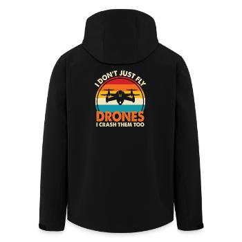 I Don't Just Fly Drone, I Crash Them Too - Men’s Recycled Softshell Jacket by Stanley/Stella - black - Back - AI Model Male 185 light (185cm)