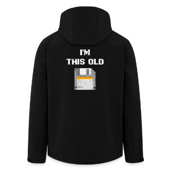 T-shirt rétro de l’époque de la disquette - Veste softshell homme en polyester recyclé Stanley/Stella - noir - Dos - AI Model Male 185 light (185cm)