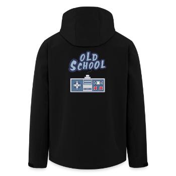 Old school - Men’s Recycled Softshell Jacket by Stanley/Stella - black - Back - AI Model Male 185 light (185cm)