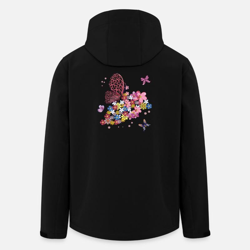 Schmetterlinge - Recycelte Männer Softshell-Jacke von Stanley/Stella - Schwarz