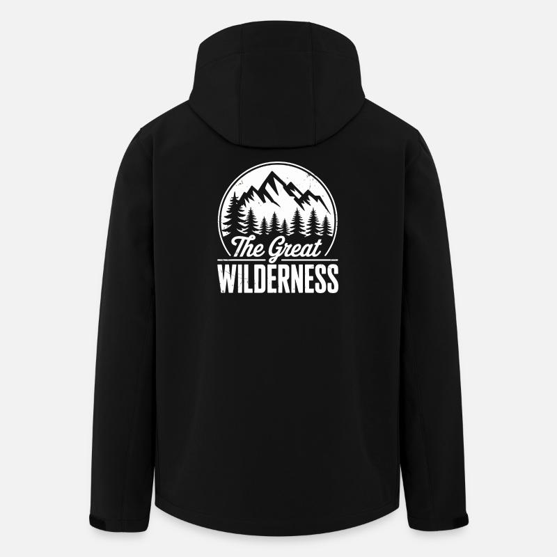Die große Wildnis - Berge & Bäume - Recycelte Männer Softshell-Jacke von Stanley/Stella - Schwarz