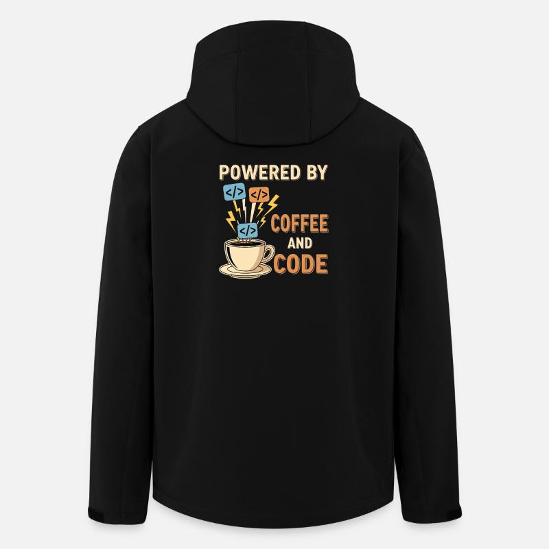 Programmer Coffee Motif Design - Men’s Recycled Softshell Jacket by Stanley/Stella - black