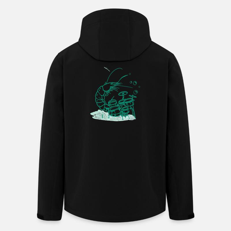 Schlagzeug Lustiger Shrimp Musik Geschenk - Recycelte Männer Softshell-Jacke von Stanley/Stella - Schwarz