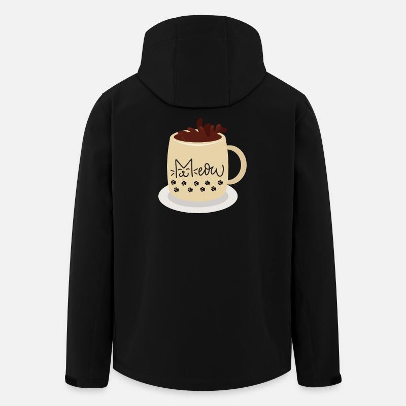 Cat Face Becher mit Pfotenabdrücken - Recycelte Männer Softshell-Jacke von Stanley/Stella - Schwarz