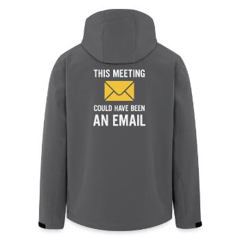 Meeting or email - Men’s Recycled Softshell Jacket by Stanley/Stella - black - Back - AI Model Male 185 light (185cm)
