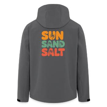 Summertime - Sun Salt and Sand - Men’s Recycled Softshell Jacket by Stanley/Stella - black - Back - AI Model Male 185 light (185cm)