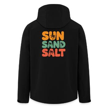 Sommerzeit - Sonne, Salz und Sand - Recycelte Männer Softshell-Jacke von Stanley/Stella - Schwarz - Hinten - AI Model Male 185 light (185cm)