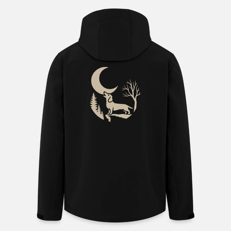 der mit dem Dackel heult - Recycelte Männer Softshell-Jacke von Stanley/Stella - Schwarz