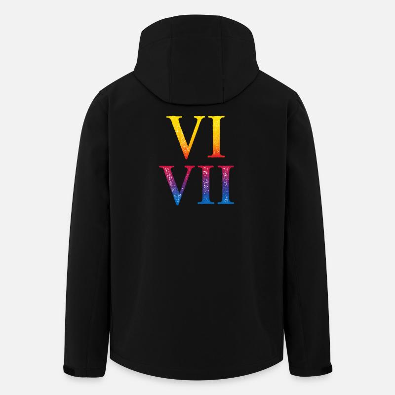 67 Meme VII Roman Numeral Stack - Men’s Recycled Softshell Jacket by Stanley/Stella - black