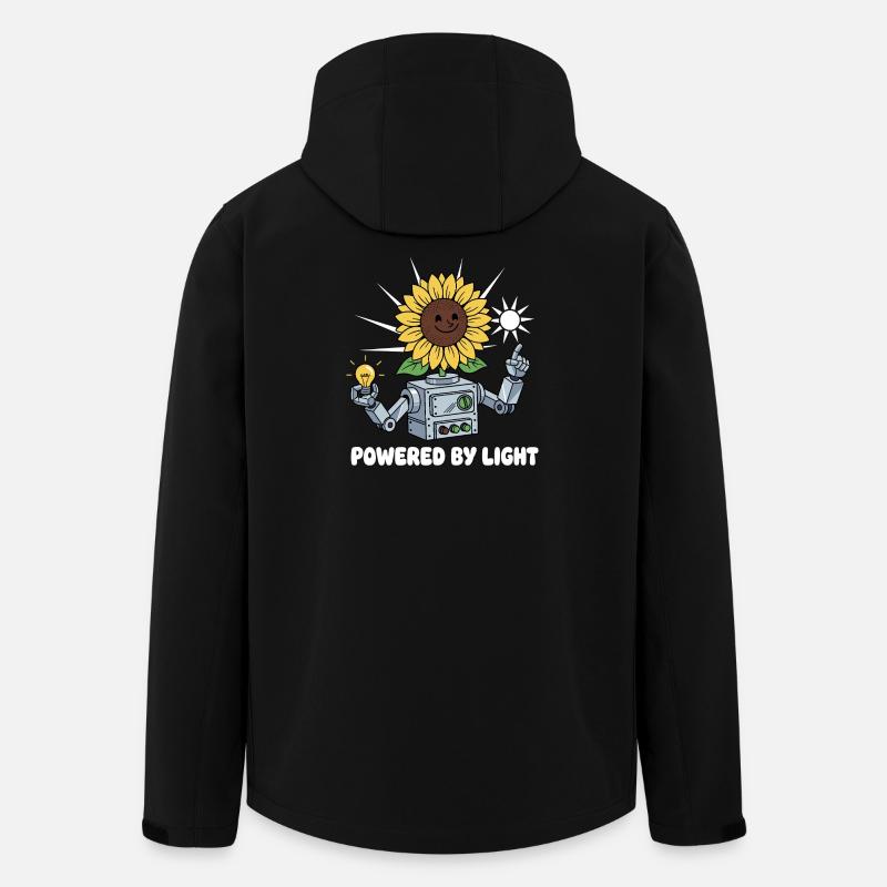 Sonnenblumenroboter Lichtideen - Recycelte Männer Softshell-Jacke von Stanley/Stella - Schwarz