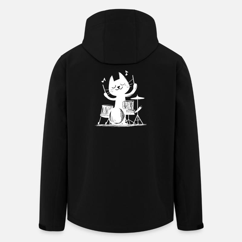 Cat-Katze-Music-Music-Drums - Recycelte Männer Softshell-Jacke von Stanley/Stella - Schwarz