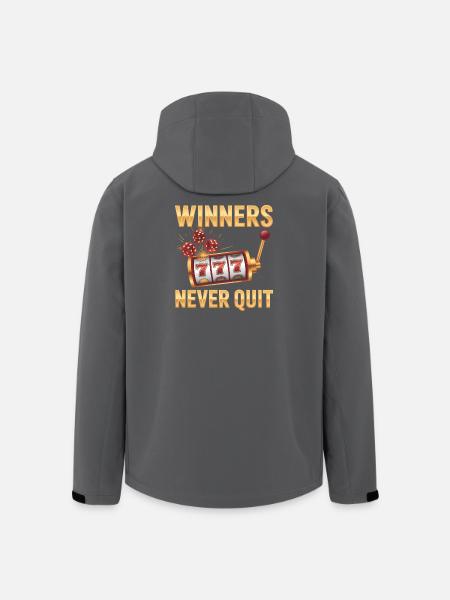Winners never quit - Funny Casino Meme - Men’s Recycled Softshell Jacket by Stanley/Stella - black