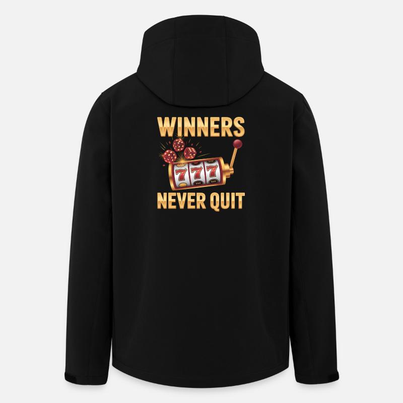 Winners never quit - Funny Casino Meme - Men’s Recycled Softshell Jacket by Stanley/Stella - black
