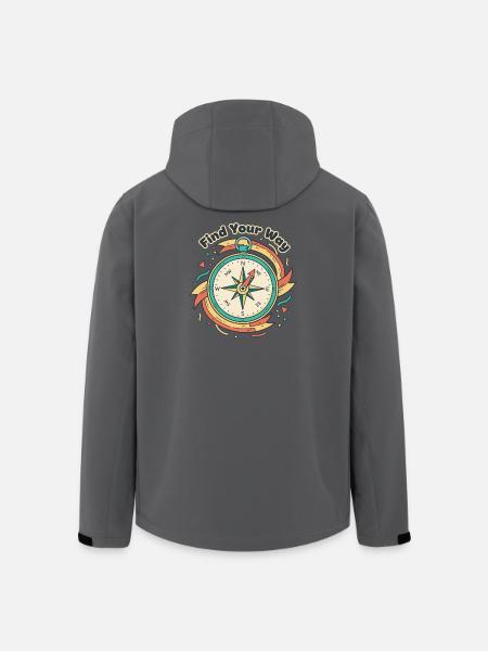 Find Your Way Compass - Men’s Recycled Softshell Jacket by Stanley/Stella - black