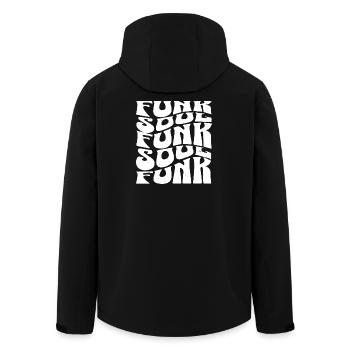 Funk et Soul Musique Typographie Audacieuse - Veste softshell homme en polyester recyclé Stanley/Stella - noir - Dos - AI Model Male 185 light (185cm)