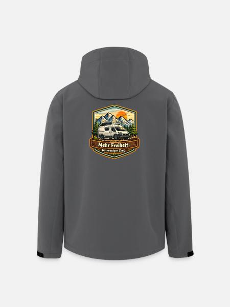 Camping-More Freedom-With Less Stuff-Camper - Men’s Recycled Softshell Jacket by Stanley/Stella - black
